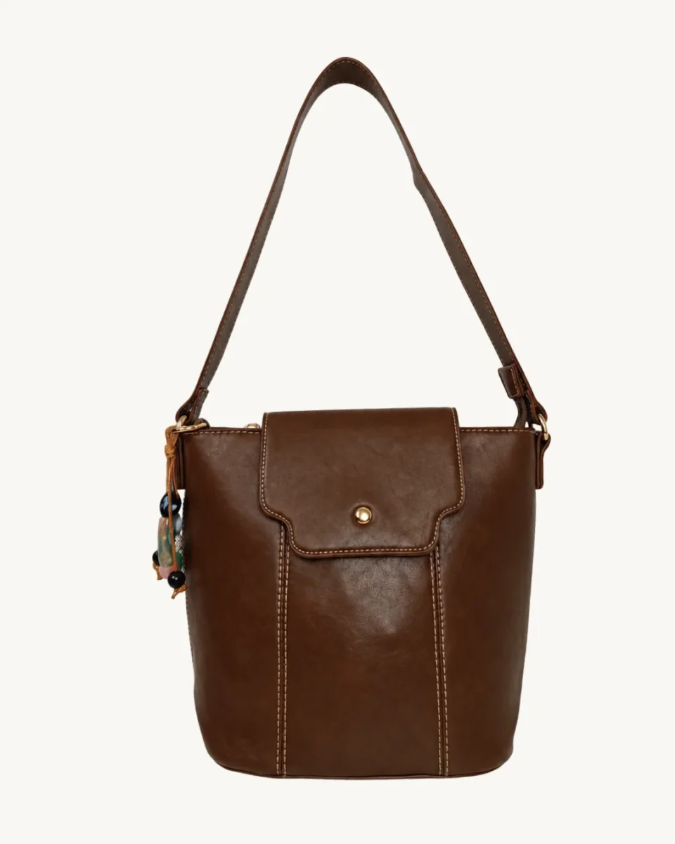 Bolso Mujer Bandolera de Mano con Solapa Burdeos y Correa Ajustable - Imagen 6