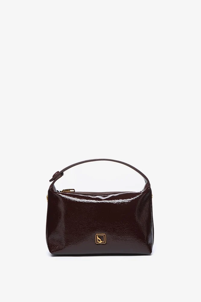 Bolso de hombro pequeño en charol burdeos - Imagen 3