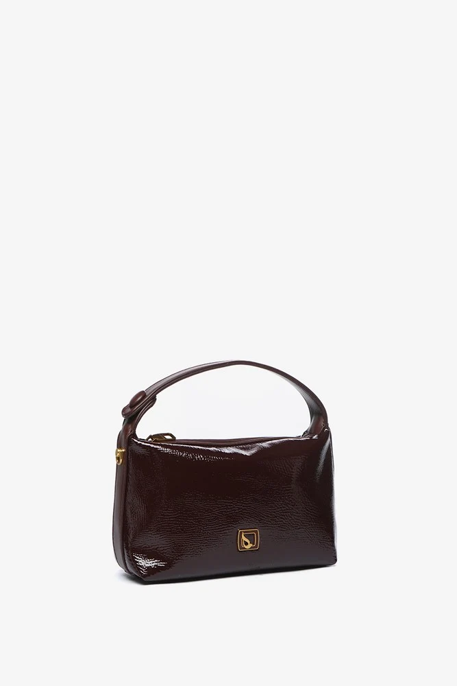 Bolso de hombro pequeño en charol burdeos - Imagen 2