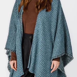 Poncho en tonos azules