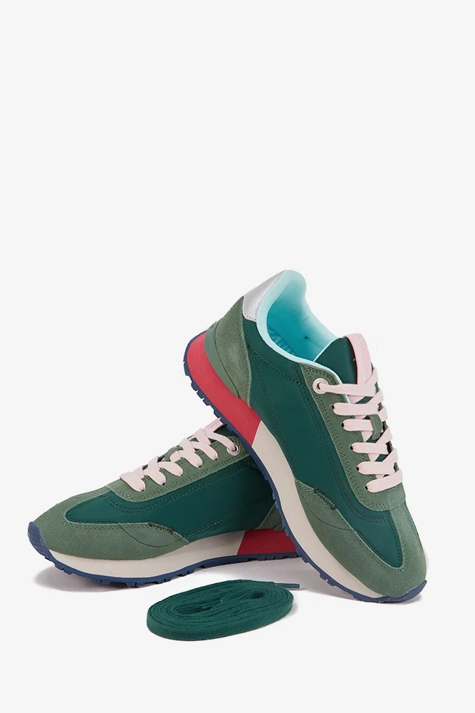 Zapatilla de mujer en verde oscuro - Imagen 4