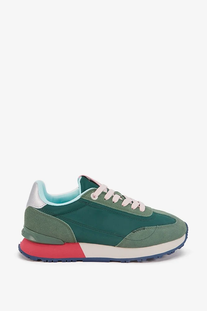Zapatilla de mujer en verde oscuro - Imagen 2