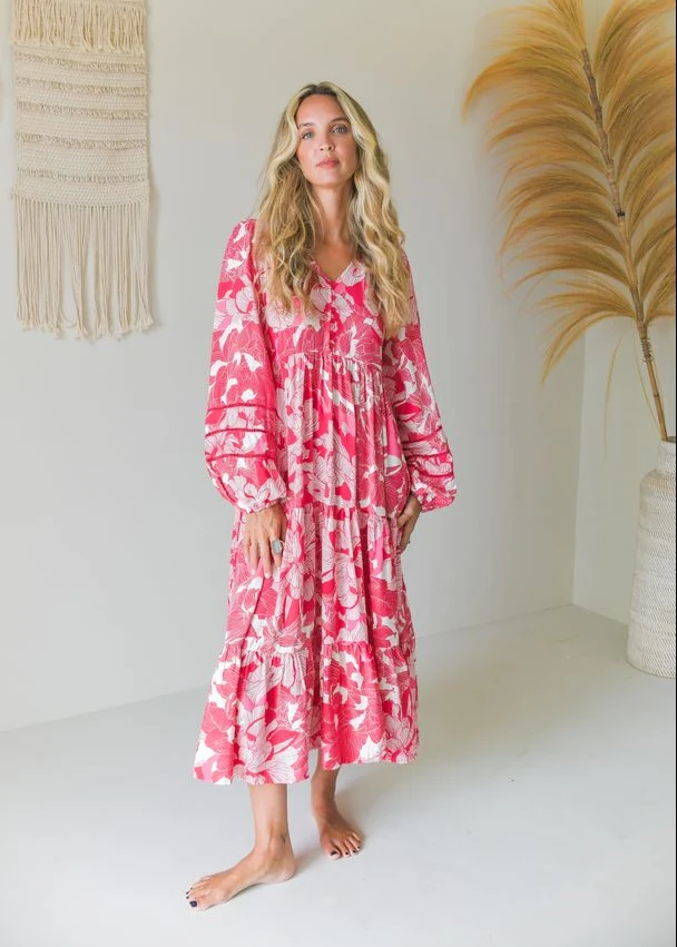 Vestido largo estampado