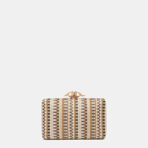 Clutch de fiesta con estampado en marrón