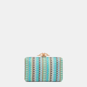 Clutch de fiesta con estampado en azul