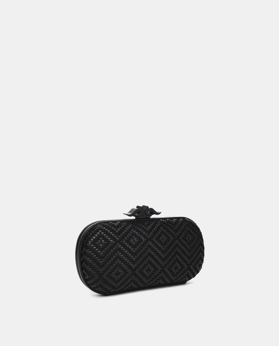 Clutch de fiesta con estampado geométrico en negro - Imagen 3
