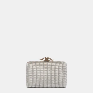 Clutch de fiesta en terciopelo beige