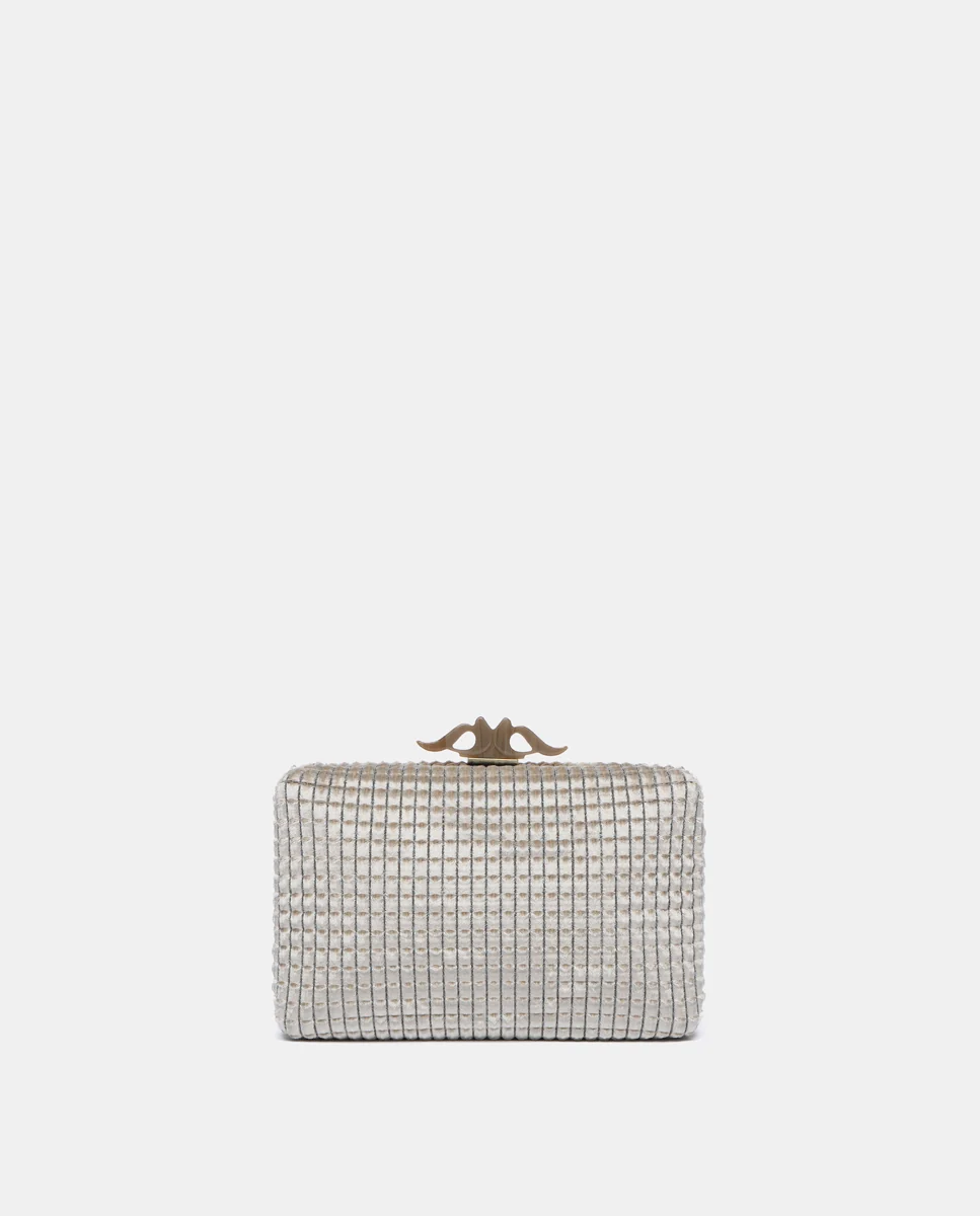 Clutch de fiesta en terciopelo beige