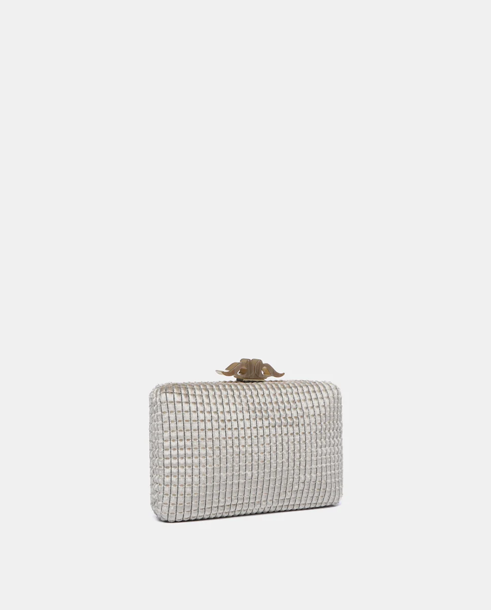 Clutch de fiesta en terciopelo beige - Imagen 3