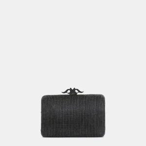 Clutch en terciopelo plateado