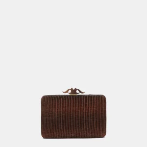 Clutch en terciopelo bronce