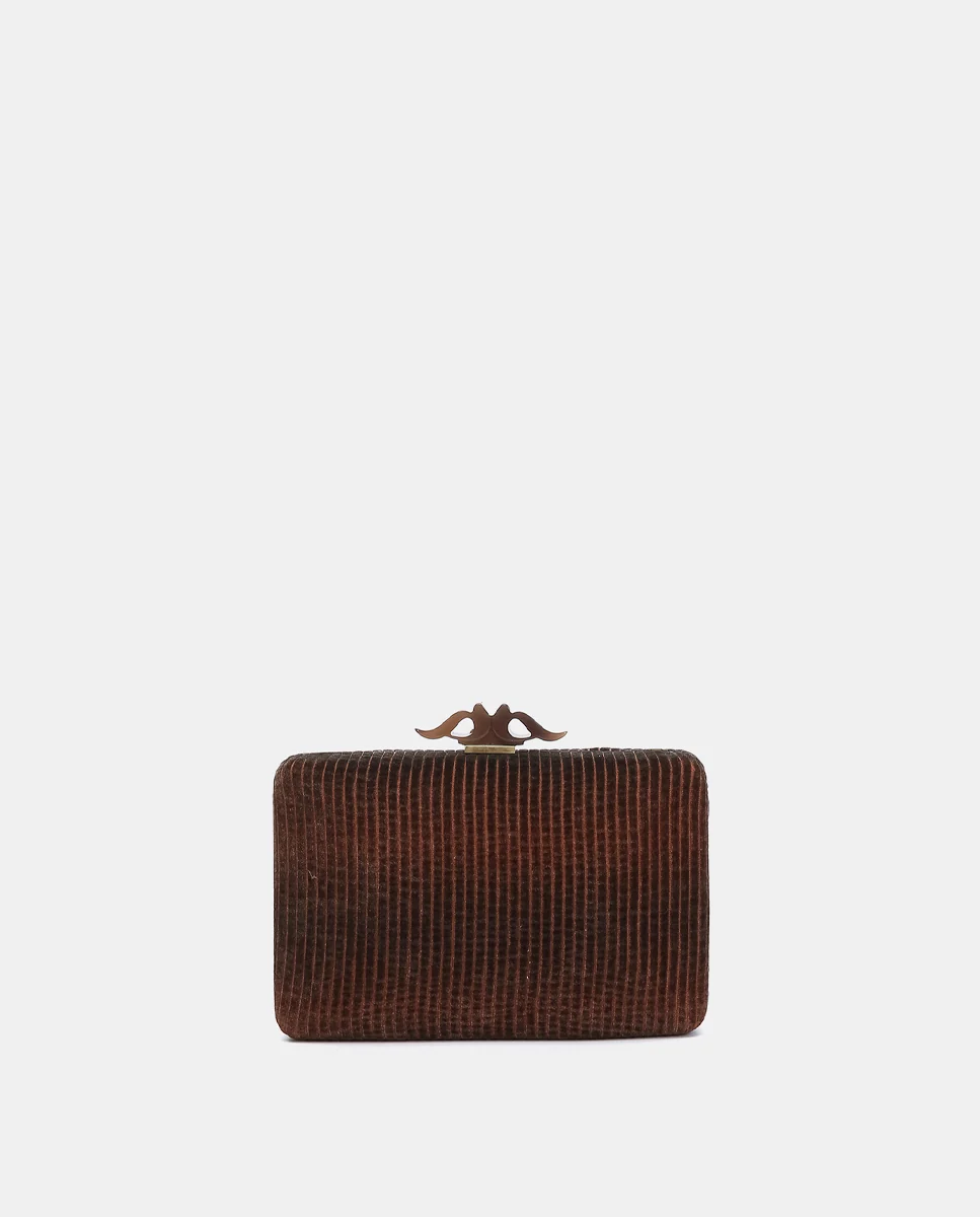 Clutch en terciopelo bronce