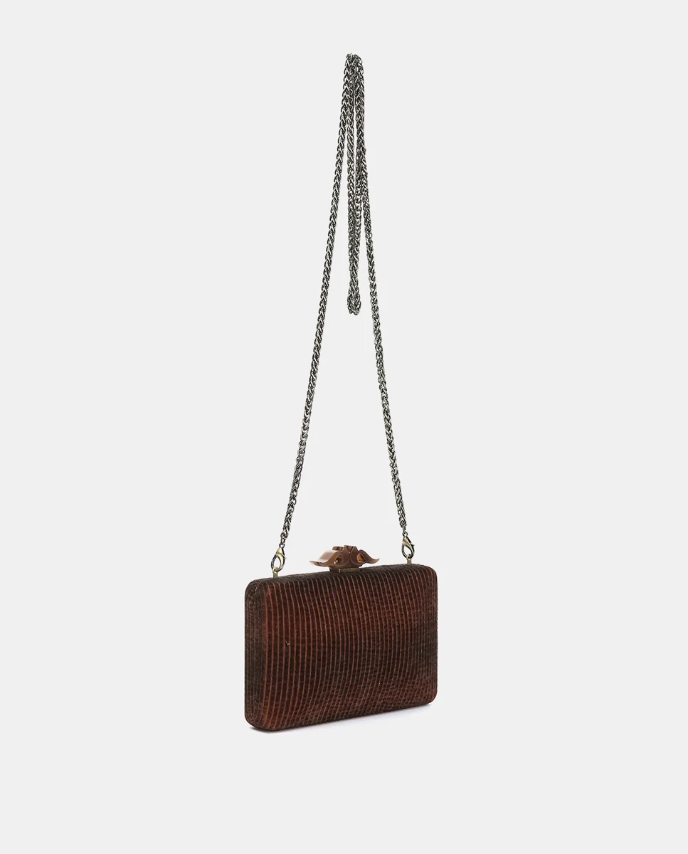 Clutch en terciopelo bronce - Imagen 3