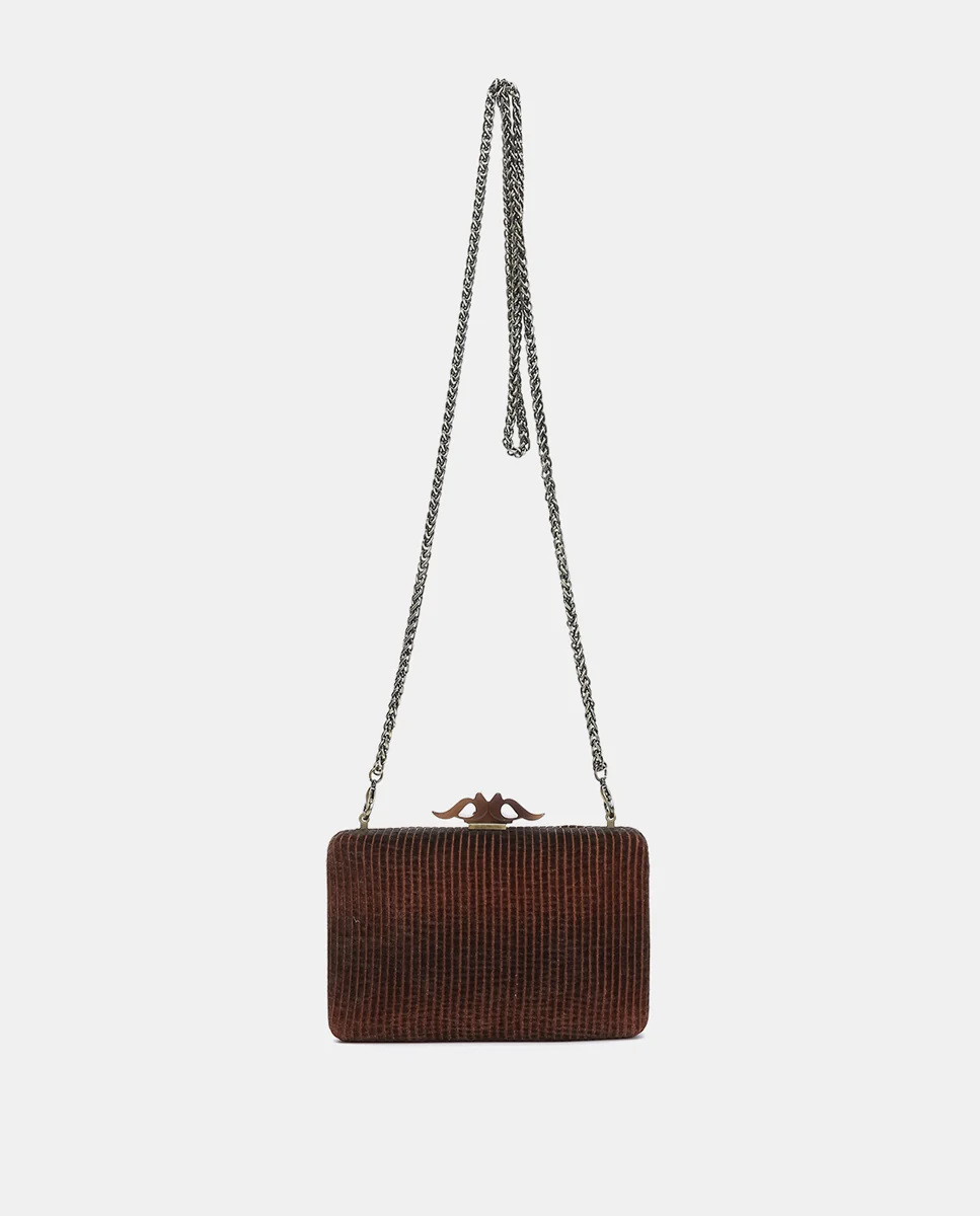 Clutch en terciopelo bronce - Imagen 4