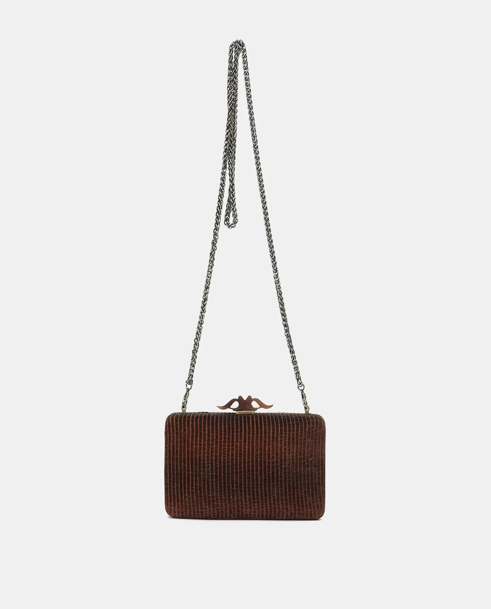 Clutch en terciopelo bronce - Imagen 5
