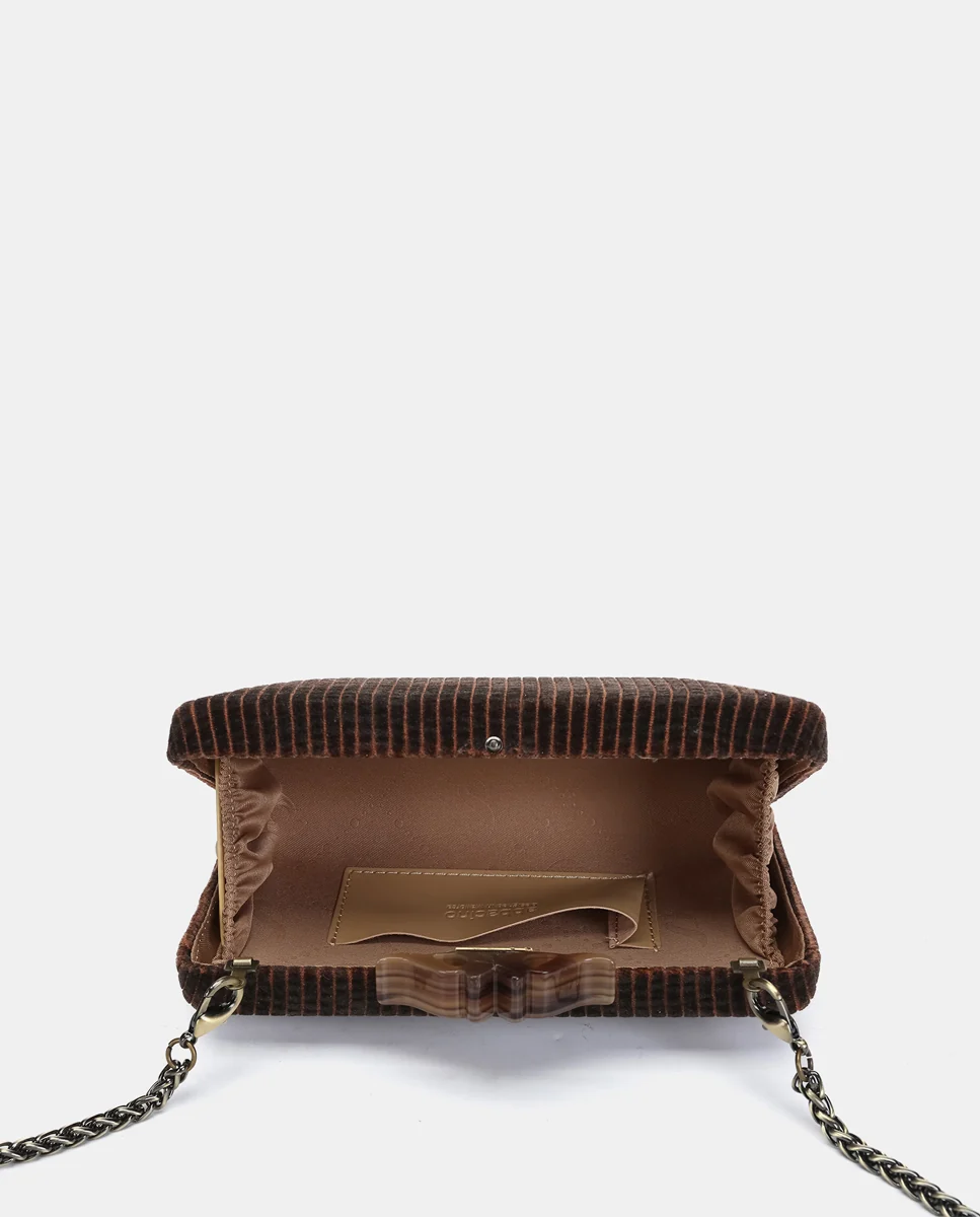 Clutch en terciopelo bronce - Imagen 7