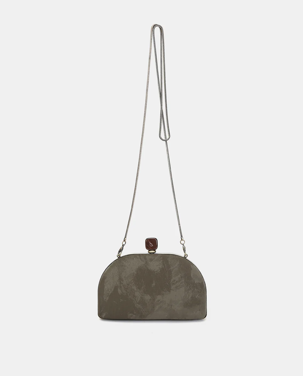 Clutch en terciopelo verde - Imagen 4