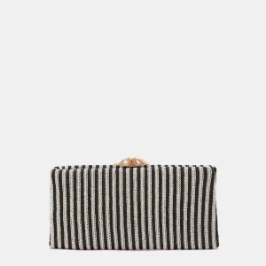 Clutch de fiesta a rayas negro