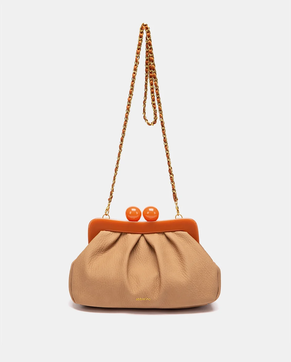 Clutch de fiesta camel - Imagen 4