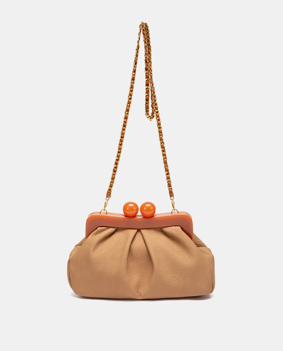 Clutch de fiesta camel - Imagen 5