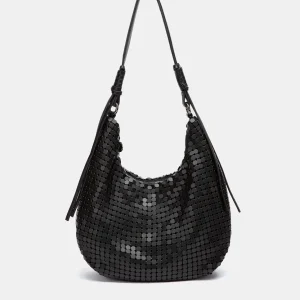 Bolso de hombro en malla metálica negro