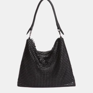 Bolso de hombro en malla metálica negro