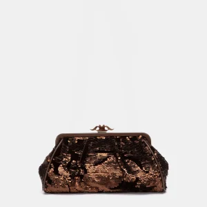 Bolso de fiesta de lentejuelas marrón