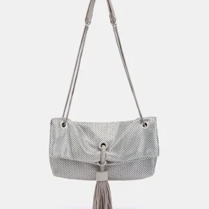 Bandolera de malla metálica plata