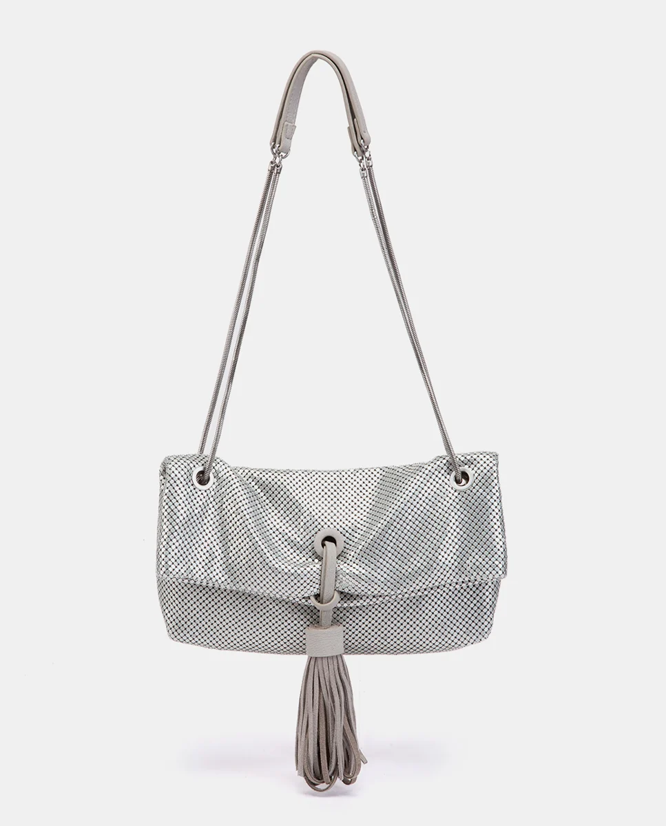 Bandolera de malla metálica plata