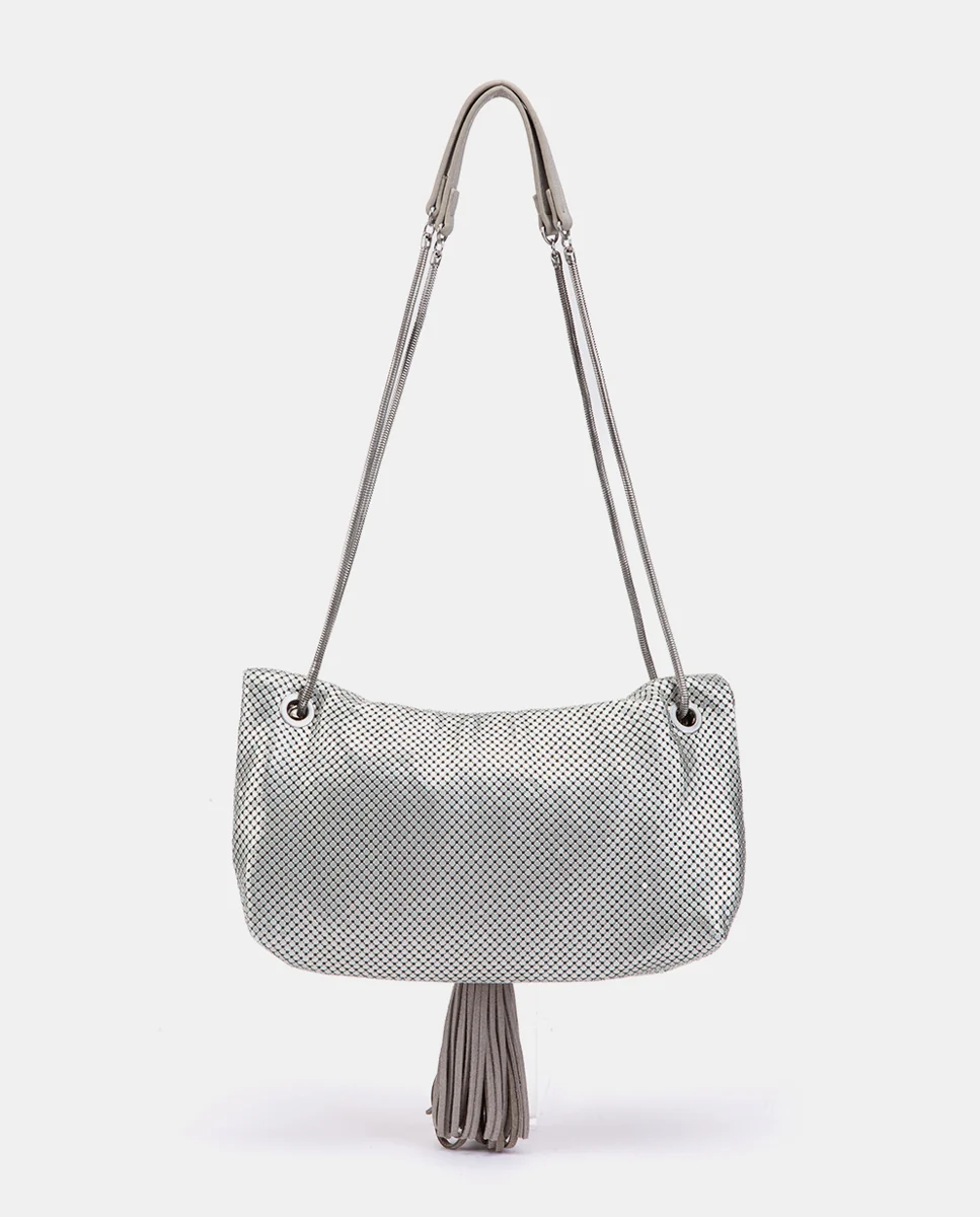 Bandolera de malla metálica plata - Imagen 4