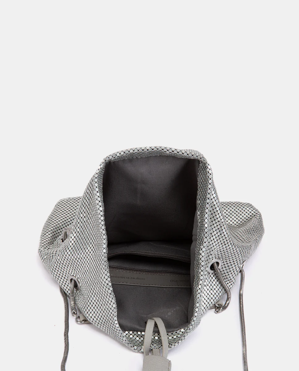 Bandolera de malla metálica plata - Imagen 7