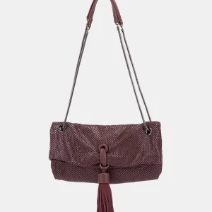 Bandolera de malla metálica burdeos