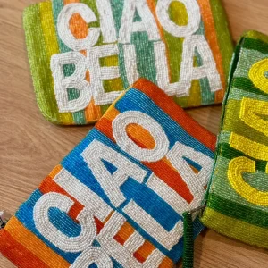 Cartera Bits ” Ciao Bella” Azul y Naranja