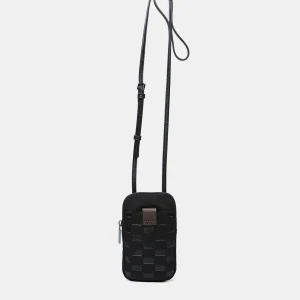 Bolso para el móvil de mujer en nylon acolchado negro