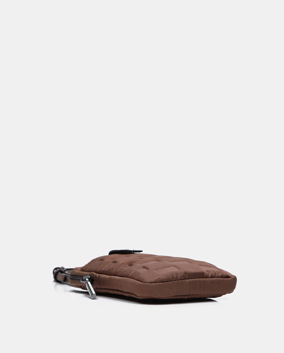 Bolso para el móvil de mujer en nylon acolchado taupe - Imagen 5
