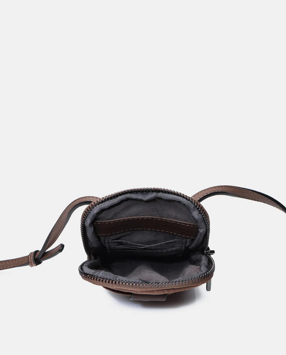 Bolso para el móvil de mujer en nylon acolchado taupe - Imagen 6