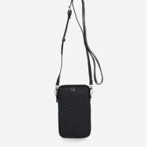 Bolso para móvil de mujer en piel trenzada verde