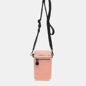 Bolso para el móvil en tejidos reciclados coral