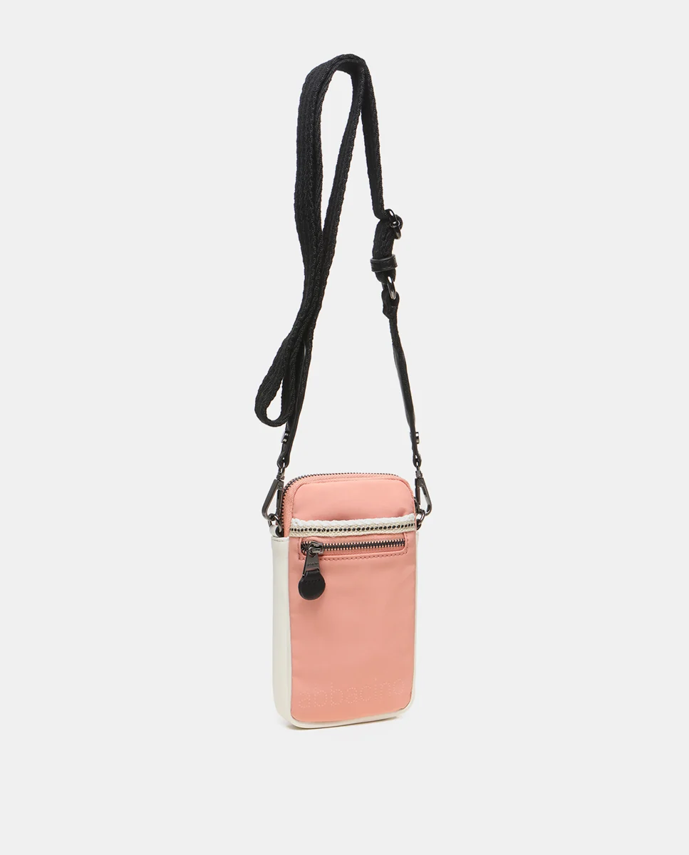 Bolso para el móvil en tejidos reciclados coral - Imagen 3