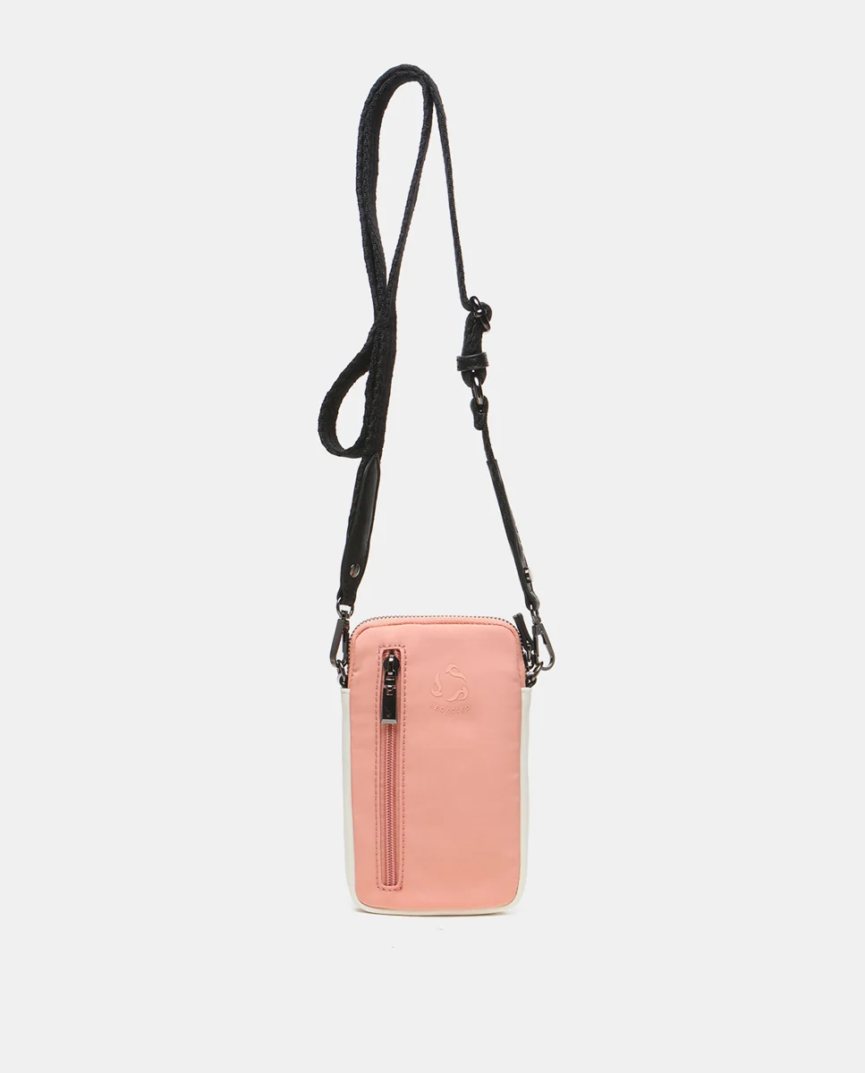 Bolso para el móvil en tejidos reciclados coral - Imagen 4