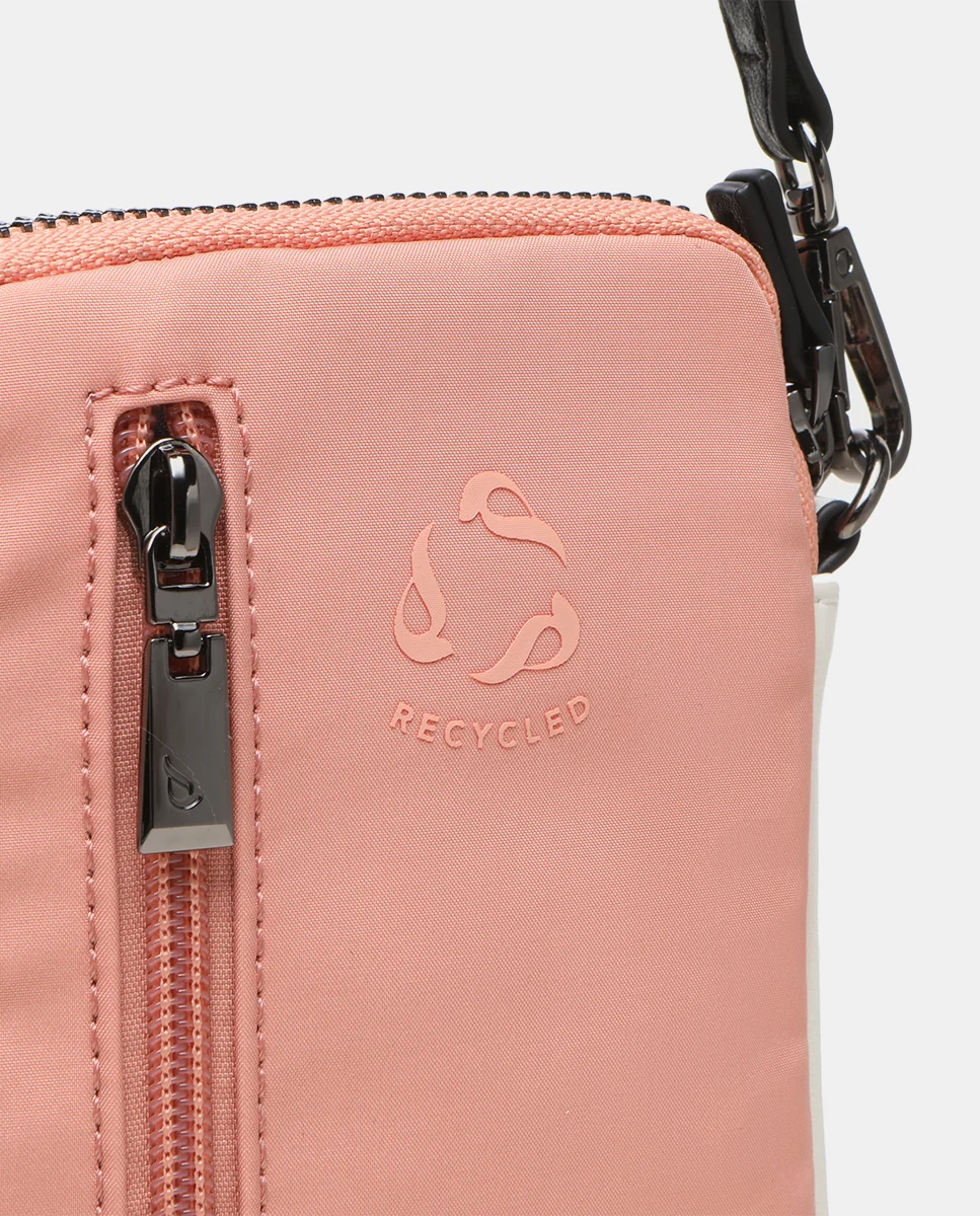 Bolso para el móvil en tejidos reciclados coral - Imagen 8