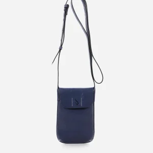 Bolso para el móvil de mujer en piel azul