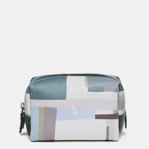 Neceser mediano de piel con estampado verde