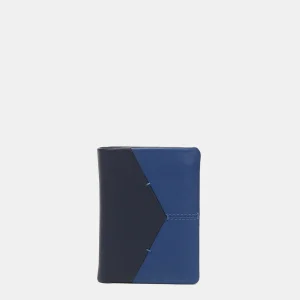 Cartera de hombre de piel con protección RFID en azul
