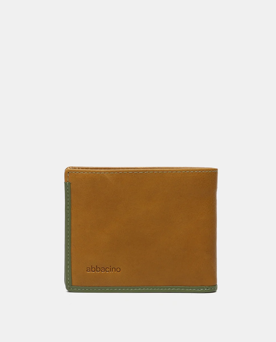 Cartera de hombre de piel con protección RFID en ámbar - Imagen 4