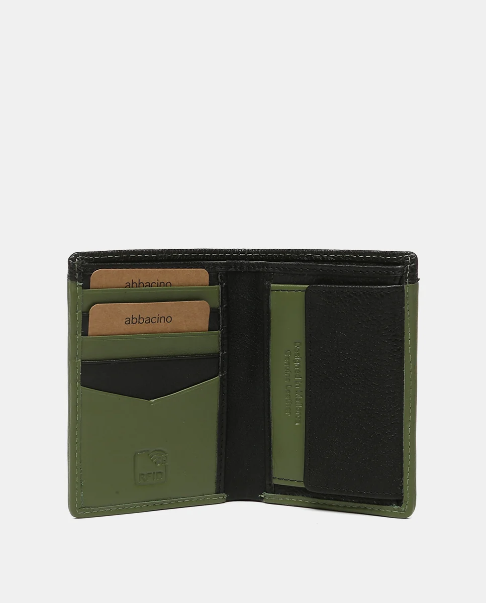 Cartera de hombre de piel con protección RFID en negro - Imagen 3