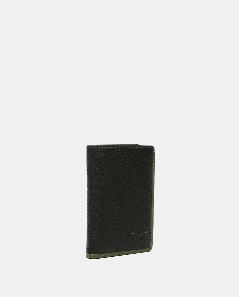 Cartera de hombre de piel con protección RFID en negro - Imagen 5