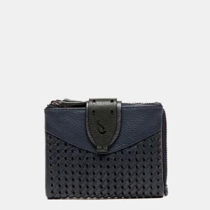 Cartera pequeña en piel azul