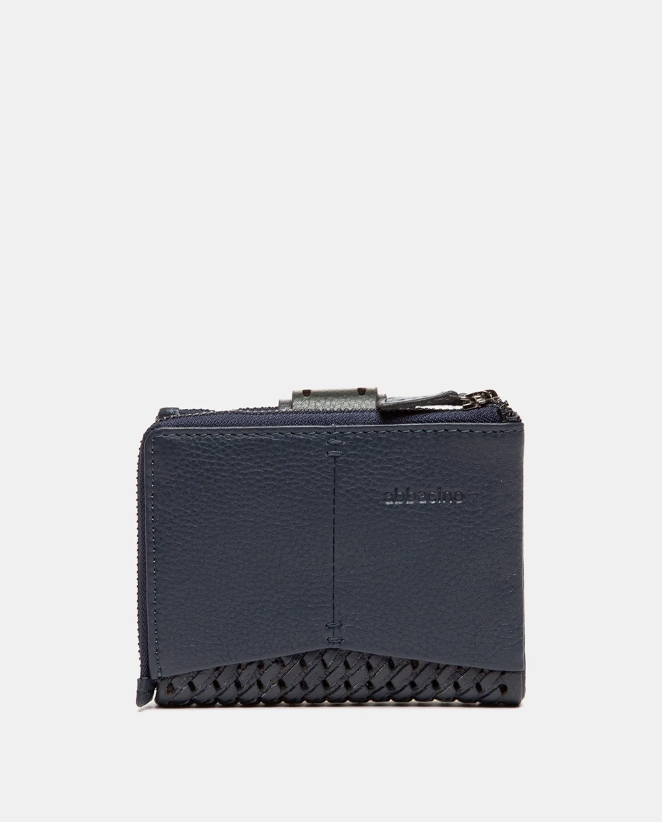 Cartera pequeña en piel azul - Imagen 4