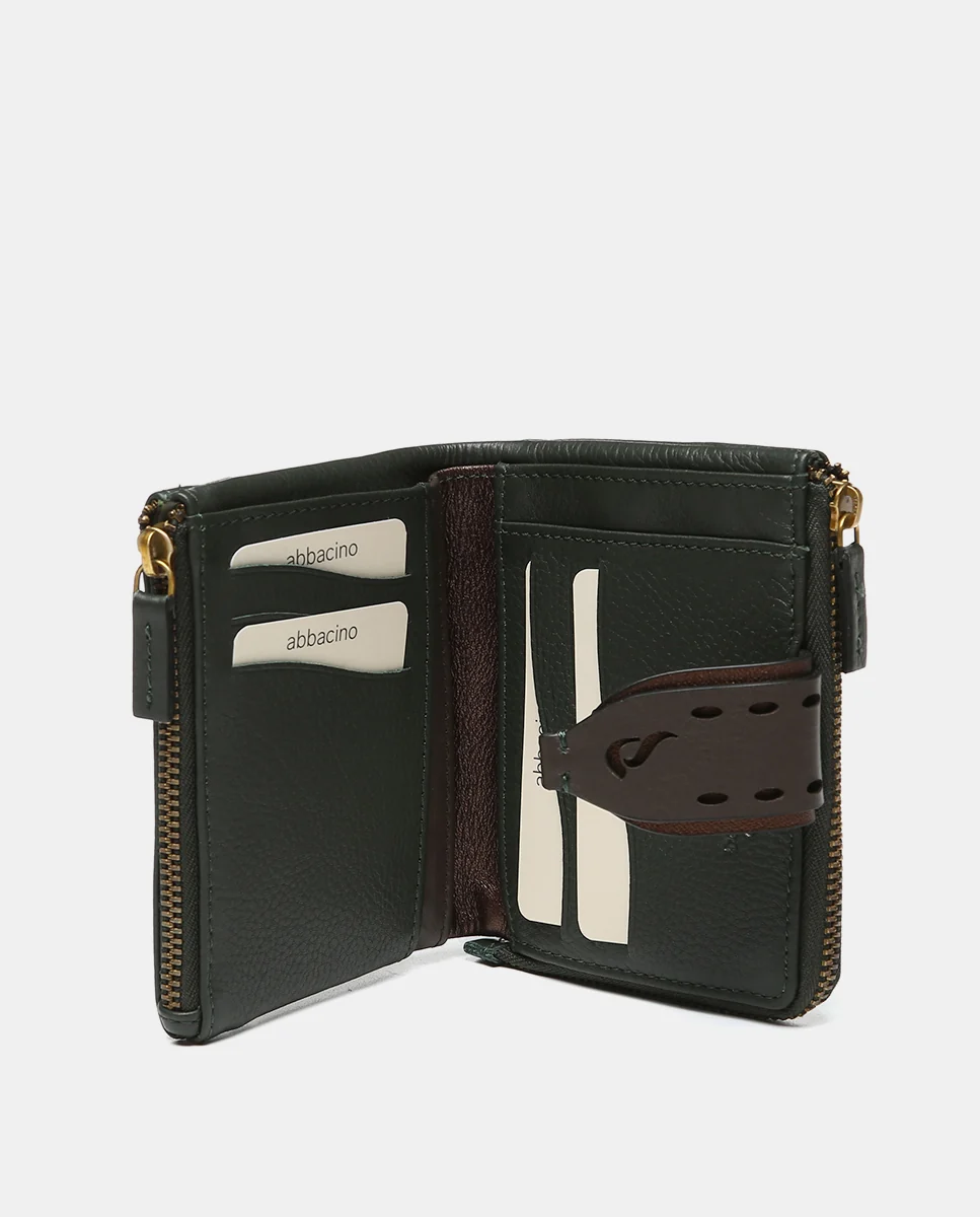 Cartera pequeña en piel verde - Imagen 3